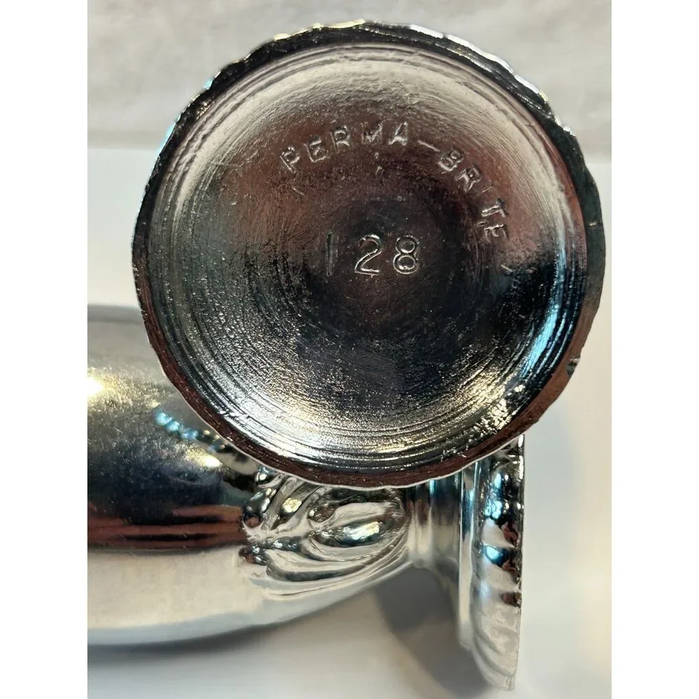 Permabrite 128 Salt Pepper Shakers Pair Silver Tone Vintage Tableware 4.25in